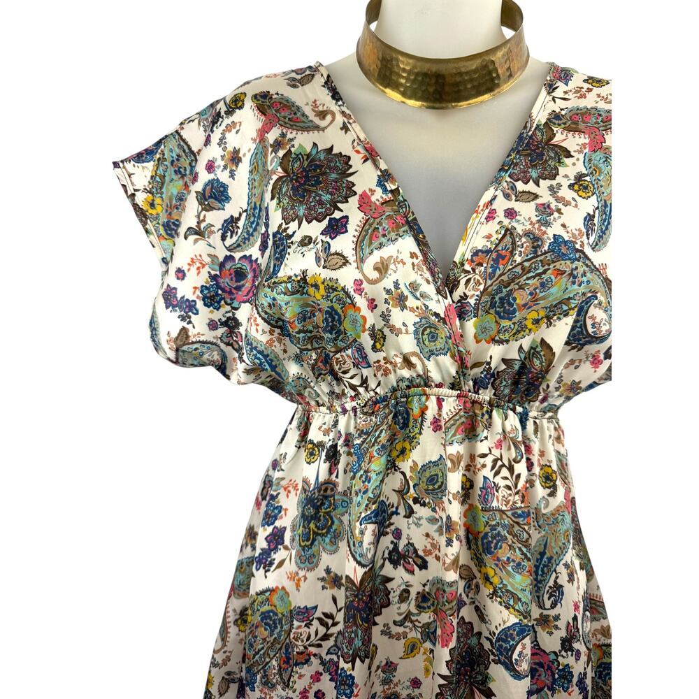 ❌SOLD❌Vintage SHASA USA paisley floral batwing mini dress - Picture 4 of 7